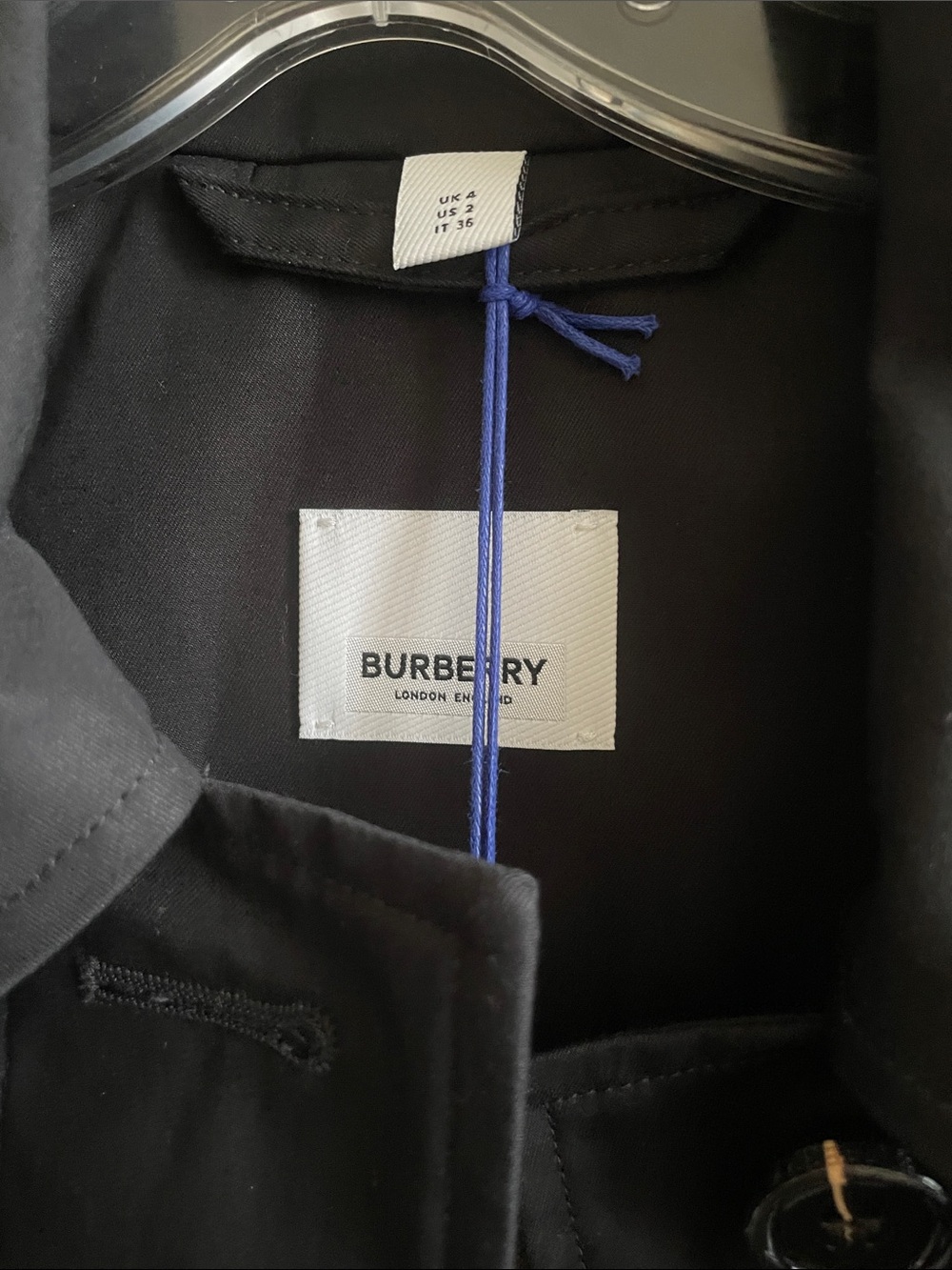 Burberry Black Trench Coat with Signature Check Lining Size 2 - Picture 5 of 10